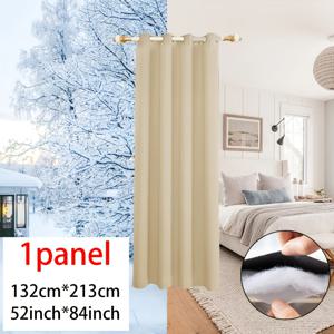 TEMU 1개 겨울용 단열 커튼 - 440GSM 고중량 3겹 차단, 상부 그로밋 설치, 침실 & 파티오 문용 100% 폴리에스터, 모던 홈 데코, 현대적 창문 커버, 내구성 있는 창문 커튼