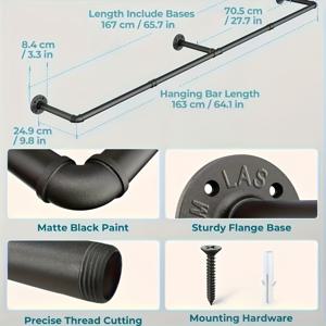 TEMU 조절 가능한 산업 스타일 금속 매달린 식물 폴, 실내외 창문 또는 천장용 화분 걸이, 페인트 처리된 벽걸이 플라워팟 랙, 다양한 식물 종류에 적합한 다기능 빨래줄식물대