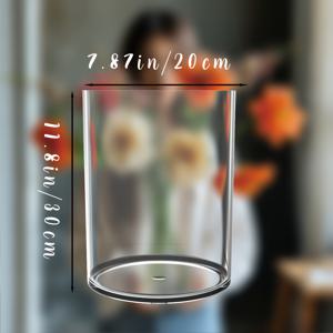 TEMU 1개 대형 투명 원통형 화병, 19.6X7.8인치(20x50cm), 결혼식, 홈 데코, 사무실, 휴일 선물, 장식용 꽃꽂이, 바닥 플라워 부드, 발렌타인데이, 크리스마스, 생일 파티 등 다양한 상황에 적합
