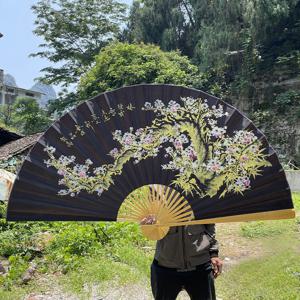 TEMU [1개 아시아 스타일 장식 종이 부채] 1개 아시아 스타일 장식 종이 부채, 대형 휴대용 접이식 부채, 우아한 벽걸이 장식, 전통 중국 디자인, 가정 장식, 축제 선물, 파티 장식