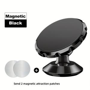 TEMU 유니버설 알루미늄 합금 자석 차량용 대시보드 폰 홀더 - 360도 회전이 가능한 다기능 자동차 액세서리. 내구성 있는 방청 및 충격 방지 구조. GPS 네비게이션에 완벽함. 모든 스마트폰과 호환 가능