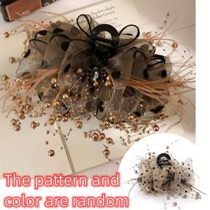 TEMU 1개 대형 플로럴 헤어 클로 클립 - 우아하고 골드 액센트 헤어핀, 여성용 안정적인 고정, 포멀 & 데일리 헤어스타일 - 완벽한 크리스마스, 새해, 결혼식, 파티 선물 - 내구성 좋은 헤어 액세서리, 축제 분위기 헤어피스, 세련된 디자인