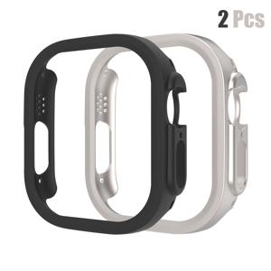 TEMU 애플 워치 울트라 1/2/S10 3용 매트 보호 케이스 2개 세트, 49mm PC 하드 쉘 커버, 충격 방지 및 스크래치 방지, iWatch 시리즈 울트라 49mm 액세서리