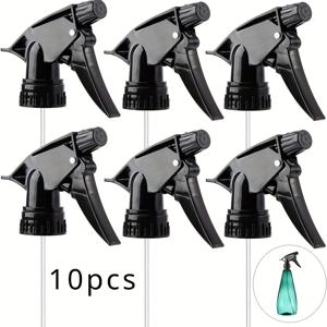 TEMU 10개 조절 가능한 정원 스프레이 병 노즐 - 블랙 플라스틱 멀티모드 미스트 & 물기둥 스프레이어, 효율적인 가정 정원용, 수동 정원 스프레이 | 현대적인 정원 액세서리 | 플라스틱 정원 도구, 호스 스프레이 노즐