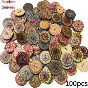 TEMU 100개 빈티지 나무 패션 라운드 버튼, 공예, 수제, 셔츠, 옷, 가방에 적합, 모든 공예 프로젝트에 적합
