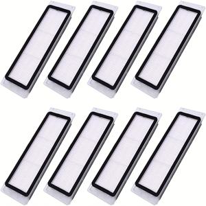 TEMU Roborock S6 MaxV/Pure,S6,S5,S5 Max,S4 Max,S4,E5,E4,E20,E25,E35 진공 청소기 로봇 필터 액세서리와 호환되는 8개 교체용 필터 부품