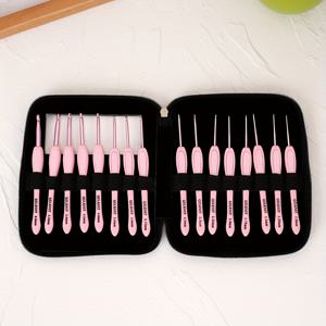 TEMU 실내용 가죽 케이스 세트, 실내용 뜨개질 및 바느질 도구 핑크 컬러