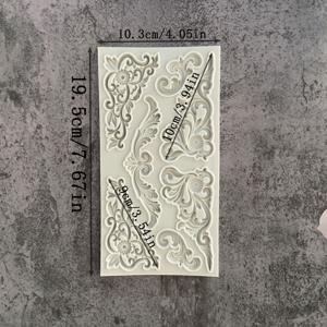 TEMU 대칭형 소형 리리프 플로럴 & 리프 실리콘 몰드 - 장식적인 바로크 패턴의 퐁당 초콜릿 클레이 몰드, 비스틱 케이크 , 슈가크래프트, 비누, 왁스, DIY 공예용 (그레이, 식기세척기 사용 가능)