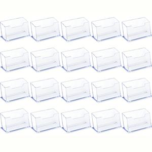 TEMU 20개 투명 아크릴 명함 홀더 - 사무용품 정리대, 10.3cm 내구성 있는 PMMA 소재, 전문가용 카드 디스플레이 케이스, 책상 정리 및 액세서리
