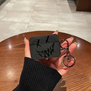 TEMU 블랙 엘리먼트 패턴 이어폰 케이스 보호 커버, for Airpods 1/2 및 for airpods 3/Pro/Pro2용으로 적합합니다