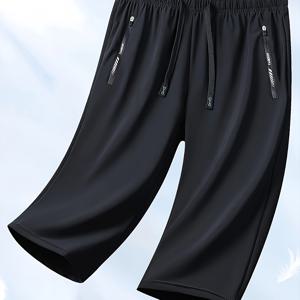 TEMU 여성용 여름 빠른 건조 반바지 - 통기성 아이스 슬리키 섬유 원단, 신축성 있는 허리띠와 끈, 측면 지퍼 포켓, 올리브 그린, 완벽한, & 캐주얼 웨어, 반바지