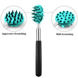 TEMU 1개 23톱니 초대형 등 긁개 - 확장 가능한 21인치 스테인리스 스틸 백 마사지기, 양면 긁는 표면, 인체공학적 미끄럼 방지 손잡이, 남성 및 여성용 완벽한 선물, 어머니날, 등과 머리 가려움증을 위한 등 마사지기