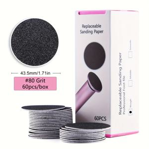 TEMU 60개 아블린사이트 교체용 발 샌딩 페이퍼 - 저자극성, 유연하고 무취 제거 도구용, #80/120/180 그릿 (43.5mm/1.71인치)
