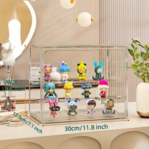 TEMU Lifevilion 클리어 아크릴 디스플레이 케이스 자석 잠금장치 포함 - 투명 쇼케이스 박스, 미니 장난감, 액션 피규어, 수집품용 휴대용 보관 정리함 - 방진, 스크래치 방지, 공간 절약 디자인, 집/사무실/가게 사용 가능 - 애니메이션, 게임, 취미, 홈 오거나이제이션에 이상적, 내구성 강한 구조, 취미 용품