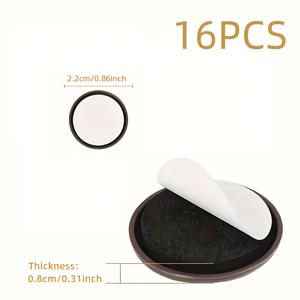 TEMU 16개 브라운 자체 접착형 무소음 가구 슬라이드 - 카펫 및 단단한 바닥용 재사용 가능한 스크래치 방지 모바일 패드, 가구 및 가전 제품 슬라이딩에 적합