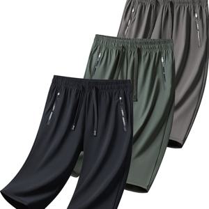 TEMU 여성용 여름 패션 쇼츠 세트, 미드 라이즈 7/8 팬츠, 연한 베이지 - 편안하고 시원한 기계 세탁 가능 퀵 드라이 블랙 테크, 야외 스포츠에 적합, 선물로 완벽