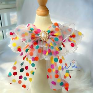 TEMU 1pc 폴카 도트 레이스 애완동물 스카프, XS-S-M-L, 빈티지 개 고양이 목걸이 스카프, 데이 선물, 고양이와 개용을 위한 패션 파티 의상, 모든 계절에 적합, 사진 촬영/여행