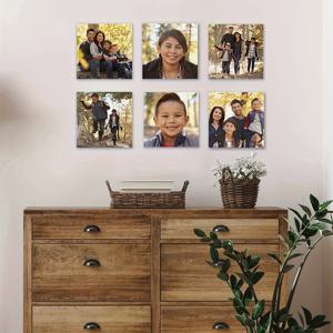 TEMU 4pcs/6pcs 개인화 목재 장식 벽 스티커, 맞춤 사진 프레임, 자체 접착식 거실 및 침실 장식용, 가족 및 친구, 결혼식, 커플, 애완동물 벽 스티커 사진, 그에게 선물