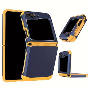 TEMU 삼성 갤럭시 Z 플립 6 5 4 3 플립5 플립6 5G 전용 전기도금 아머 힌지 일체형 휴대폰 케이스 하드 쉘 보호 커버, 스마트폰 케이스,모바일 커버,아머 디자인,내구성 있는 케이스,플립폰 액세서리,삼성 사용자,기술 애호가