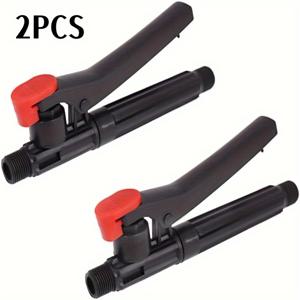 TEMU 2개 세트 스프레이 트리거 핸들 - 내구성 있는 검정색 플라스틱에 빨간 장식, 배터리가 필요 없는 다기능 수동 정원 및 농업용 물주기 액세서리
