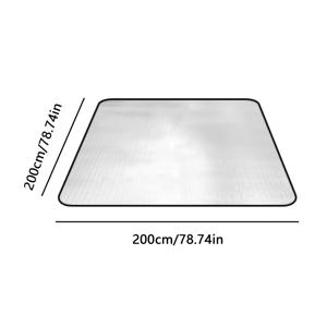 TEMU 1개 대형 78인치 내구성 캠핑 매트 - 사계절용 두꺼운 보온, 휴대용 접이식 야외 바닥매트, 쉬운 세척 표면 - 휴가, 공원, 홈 사용, 피크닉용, 슬림한 메탈릭 디자인, 알루미늄 포일 소재