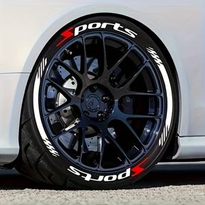 TEMU 차량 휠 스타일링용 스포츠 스티커 16개입, 방수 및 내구성 좋은 타이어 장식용 레터 데칼, 부착 시 접착제 필요.