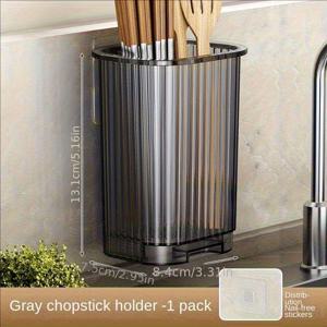 TEMU 현대식 벽걸이 식기 정리함 - 손쉽게 청소 가능한, 배수 가능한 플라스틱 보관함 - 칼, 포크, 숟가락 및 젓가락을 위한 완벽한 주방 카운터 정리, 주방 용품 홀더 | 현대 주방 액세서리 | 오픈 탑 디자인, 주방 정리 및 보관, 선반 바구니, 선반 바구니