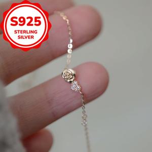 TEMU 리틀 프린스의 로즈 925 실버 섬세한 반짝이는 하트 팔찌 - 발렌타인데이 선물, 우아하고 부드러운 액세서리