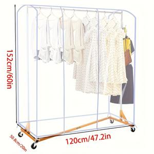 TEMU 1개 두꺼운 투명 의류 먼지방지 커버, 이중 지퍼 잠금장치 - 신발 및 액세서리용 다목적 옷장 정리함, 전신 보호, 옷 보관, 옷장 정리기