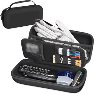 TEMU 조절 가능한 스트랩이 있는 골프백 정리함 - 남성용 필수 골프 장비 - 골퍼를 위한 이상적인 선물 - 블랙 폴리에스터 디자인, 골프백 액세서리, 골프백, 골프백 정리함, 안전한 보관 파우치|파우치|골프파우치