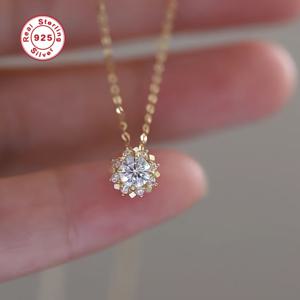 TEMU S925 스테링 실버 모이사나이트 체인 목걸이 - 심플한 힙합 디자인의 우아한 여성용 주얼리, 발렌타인데이, 어버이날, 할로윈, 크리스마스에 완벽, 여성용 주얼리, 여성용 목걸이, 우아한 여성용 목걸이|은목걸이