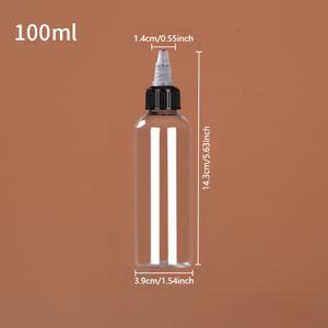 TEMU 20개 100ml/120ml 플라스틱 리필 가능 병 PET 오일 드로퍼 병 탑 캡 타투 잉크 용기 뾰족한 젤 병 스퀴즈 드롭 병 플라스틱 병 PET 디스펜싱 니들 팁 병
