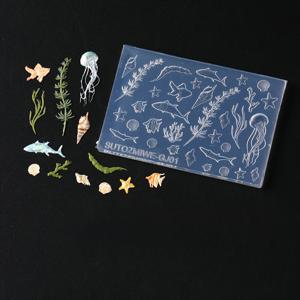 TEMU 1 바다 스타일 실리콘 네일 아트 몰드 젤리피시, 별어류, 상어, 껍질 등이 포함되어 있습니다. - 드림과 독특한 디자인 DIY 네일 아트, 폰 케이스 장식 및 레진 액체 몰드, DIY 장식 | 바다 테마 디자인 | 내구성 실리콘