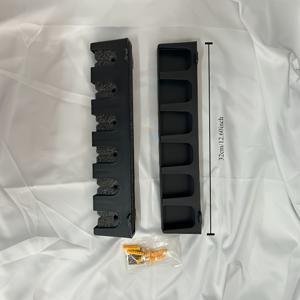 TEMU 2pcs 블랙 ABS 낚시대 홀더 - 벽걸이형, 고밀도 폼 그립 보관함, 여러 개의 구획으로 차고 및 스포츠 장비 정리, 내구성 있는 폼 핸들, 낚시대 랙