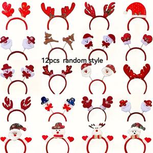 TEMU 12개 크리스마스 헤어밴드 세트 - , 눈사람, 순록 뿔, 크리스마스트리 디자인으로 완벽한 사진 부스 장식용 (크리스마스 또는 생일 파티에 딱!)