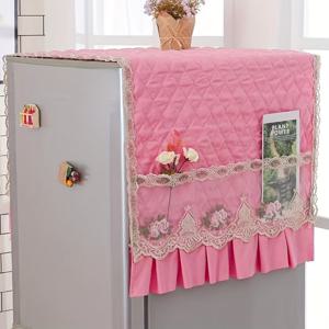 TEMU 1팩 헤비듀티 냉장고 먼지 커버 - 우아한 레이스 트림, 초대형 55x140cm (21.65x55.12인치) 가전 보호커버, 세탁기 및 캐비닛용 - 스크래치 & 먼지 방지, 쉬운 세척 폴리에스터 원단 - 보라색, 핑크, 그린, 베이지 색상, 주방 장식, 플로럴 패턴, 부드러운 질감, 홈 액세서리, 내구성 있는 소재, 아파트 생활 필수품|거실장