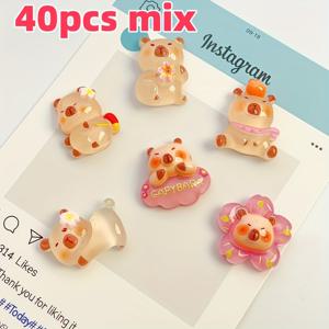 TEMU 40개의 빛나는 밤에 빛나는 레진 귀여운 꽃 캥가라 - 보석 액세서리, 키체인, 귀걸이, 패던트 만들기에 완벽합니다.