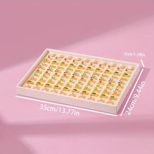 TEMU 솔리드 컬러 PU 가죽 링 홀더 100구, 대용량 보석류 전시 트레이 - 소매점 및 주얼러용