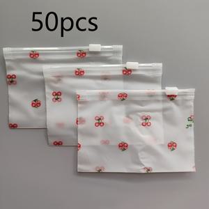 TEMU 50개/100개 지퍼 보관 파우치, 재사용 가능한 여행 정리 주머니 - 쥬얼리 및 소품 정리용 더블 실링 홈 오거나이저 롤