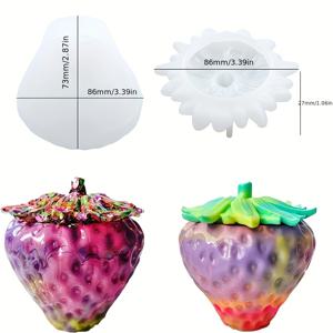 TEMU 딸기 보관 병 실리콘 몰드/ 딸기 컵 실리콘 몰드/ DIY 레진 실리콘 주얼리 몰드/ 레진 석고 장식 몰드/ 캔들 컵 장식 몰드/ 주얼리 보관 병 실리콘 몰드 데스크탑 장식/홈 장식/웨딩 장식/수제 장면 장식 오너먼트 몰드/축제 선물/내구성/재사용 가능/수공예 창의적 취미