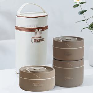 TEMU 사무용 3단 격자형 도시락, 전자레인지 사용 가능 304 스테인리스 스틸 벤토박스, 컴팩트 멀티레이어 도시락