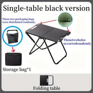 TEMU 캠핑 및 낚시 용품을 위한 휴대용 다기능 경량 접이식 테이블, 금속 샌블라스트 공정, 방수, 방지, 매트 텍스처, 안정적인 구조 디자인 바베큐 테이블 식사 테이블 - 다양한 스타일로 제공, 야외 캠핑, 하이킹, 여행, 해변, 휴일 축제 피크닉 바베큐, 낚시 스케치 등에 적합|접이식식탁