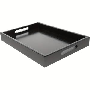 TEMU 1pc 현대식 나무 서비스 트레이 핸들 - 직사각형, 어두운 마감, 커피 테이블 또는 욕실 화장대 장식에 완벽, 욕실 트레이