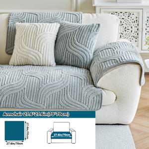 TEMU 1개 플러시 소파 - 미끄럼 방지 펫 프루프 가구 보호대, 부드러운 플러시 표면, 스크래치 방지 거실/침실/사무실용 매트 (모든 소파 타입 호환), 현대적인 홈 데코 블랙/화이트/그레이/베이지, 애완동물 친화적 디자인, 우아한 액세서리, 고급스러운 질감, 미끄럼 방지 백킹|소파패드