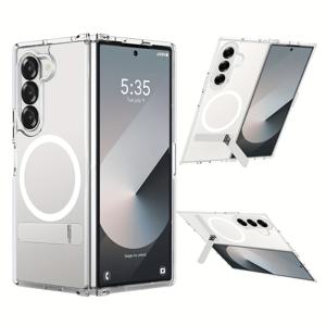 TEMU 갤럭시 Z 폴드 7 케이스, 자석 호환 내장형 2방향 스탠드 [가로 & 세로] 슬림 핏 미끄럼 방지 튼튼한 범퍼 커버