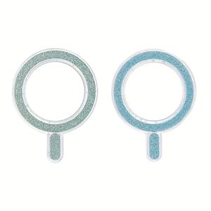 TEMU 2개 세트 글리터 매그네틱 링 폰 케이스 액세서리, 무선 충전 기능 자동차 거치대, 초슬림 접착식 자석 스티커 강력 그립, 철자성 링 백접착, 무선 충전용 차량용 휴대폰 홀더, 스타일리시 테크 액세서리, 내구성 있는 접착제