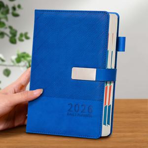 TEMU 브레이브 엘크 2026 자기관리 플래너: 일상 습관 트래커 & 집중 저널 - 400페이지, 휴대용 사이즈, 탄력 있는 잠금장치, 목표 달성 및 생산성 관리를 위한 블루 & 화이트 디자인|달력|달력|캘린더