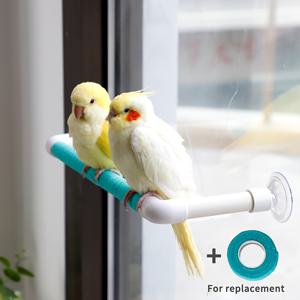TEMU 1개 강력한 흡착식 PVC 새 깃대 & 목욕 스탠드 - 창문/거울/타일 설치 가능, 소형/중형/대형 앵무새, 사랑의 새, 코카티엘용 - 간편 설치, 도구 불필요, 교체 스트랩 포함 - 실내/여행/관리자에게 이상적, 컴팩트 디자인, 가벼운 무게, 휴대용 새 액세서리
