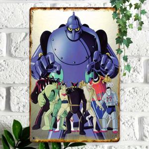 TEMU 빈티지 메탈 로봇 아트 사인 - 세부적인 로봇 삽화가 포함된 레트로 알루미늄 벽 장식, 방수 및 먼지 방지, 가정, 카페, 바 또는 펍에 적합 - 완벽한 휴일 선물, 2D, 방 장식에 이상적입니다.