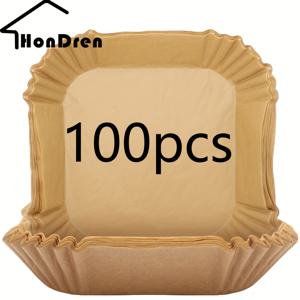 TEMU 50/100개 무표백 양피지 에어프라이어, 오븐 & 전자레인지용 - 식품급 일회용 스틱 베이킹 시트, 홈 베이킹용 미리 자른 논스틱 조리 종이, 건강한 튀김 음식 및 쉬운 청소